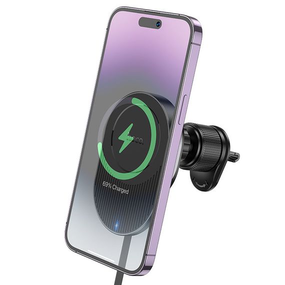 Автотримач з БЗП Hoco HW12 Guardian magnetic (air outlet) Black / Gray | Зображення 2