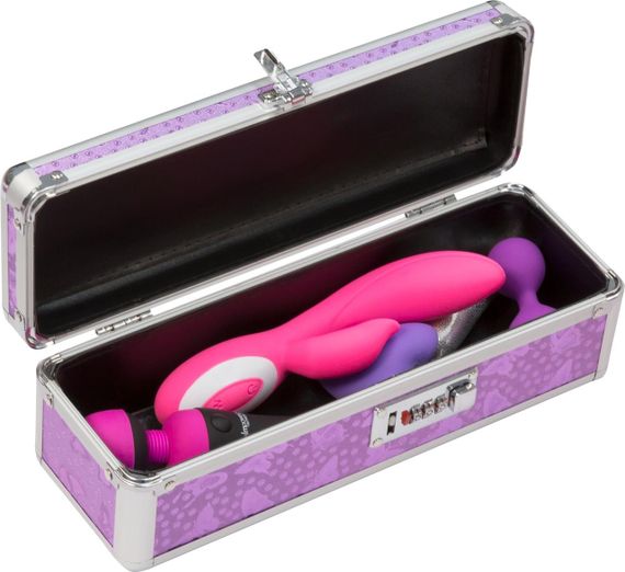 Кейс для зберігання секс-іграшок BMS Factory - The Toy Chest Lokable Vibrator Case Purple з кодовим sexstyle | Зображення 8