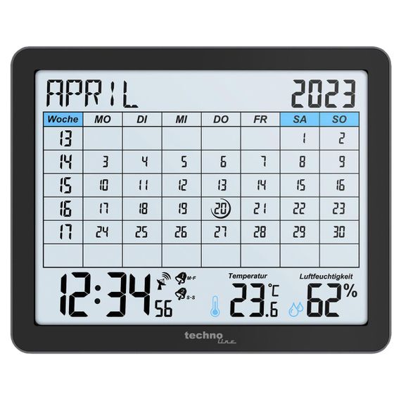 Годинник-календар настільний Technoline WT2600 Black (WT2600) | Зображення 1