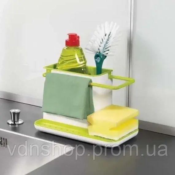 Універсальний органайзер для кухні на раковину 3 в 1 DAILY USE, для щіток, губок, мила та рушників