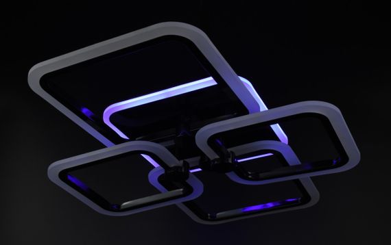 Люстра світлодіодна стельова LED світильник для квартири на стелю лед з пультом 26115 Чорний 11х48х60 см. | Зображення 7
