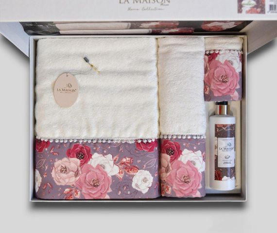 Подарунковий набір бамбукових рушників La Maison, 3 шт. з ароматом Layren | Зображення 3