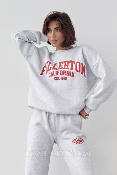 Женский спортивный костюм на флисе с принтом Fullerton Calif цвет светло-серый размер L FL_000801 | Зображення 2