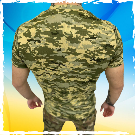 Тактическая влагоотводная футболка Logos пиксель, армейская футболка ВСУ, тактическая военная футболка | Зображення 1