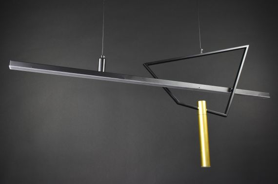 Люстра світлодіодна підвісна LED світильник для квартири на стелю лед 27175 Чорний 60-150х15х120 см. | Зображення 8