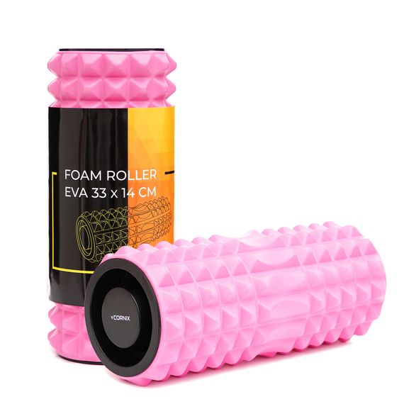 Масажний ролик Cornix EVA 33 x 14 см (валик, ролер) XR-0339 Pink