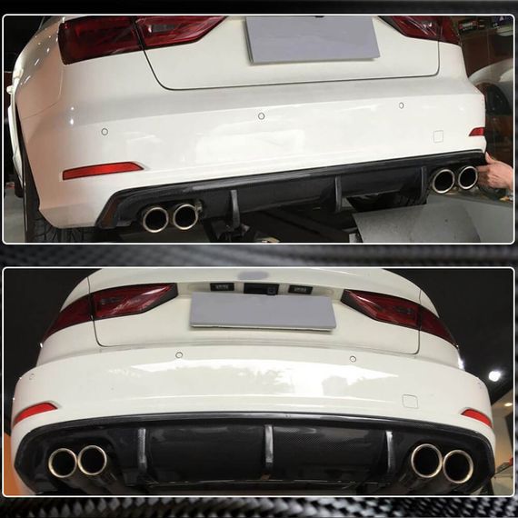 Дифузор заднього бампера V1 (для Base SD 2012-2016, Карбон) для Ауди A3 рр | Зображення 3