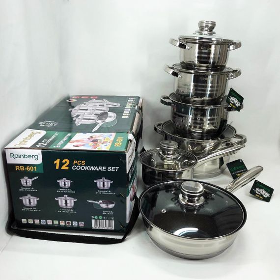 Набір каструль для електроплити Rainberg RB-601 12 предметов, Каструля для приготування WP-286 на плиті | Зображення 2