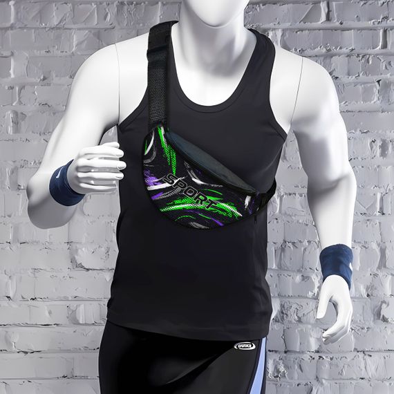 Сумка-бананка мужская/женская Sport 32×16 см с расширителем поясная сумка или сумка через плечо (02889) | Зображення 1