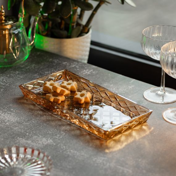 Блюдо для закусок стеклянное 27,5*13,5*2,5 см квадратное HP-YH-55 | Зображення 3