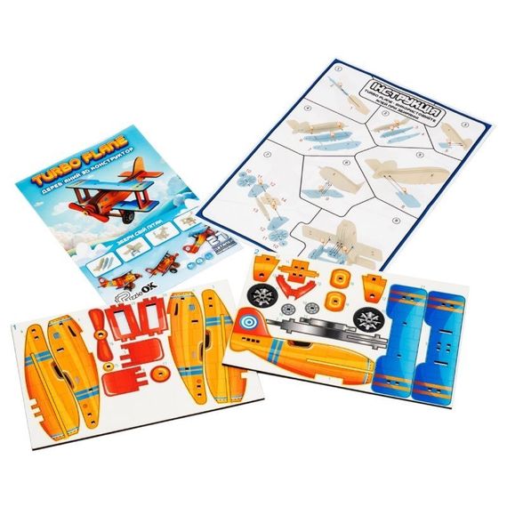 Дитячий дерев'яний 3D конструктор "Турбо планер" Puz-00959, 27 деталей | Зображення 1