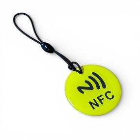 NFC метка брелок NTAG213 круглый 35 мм - Yellow