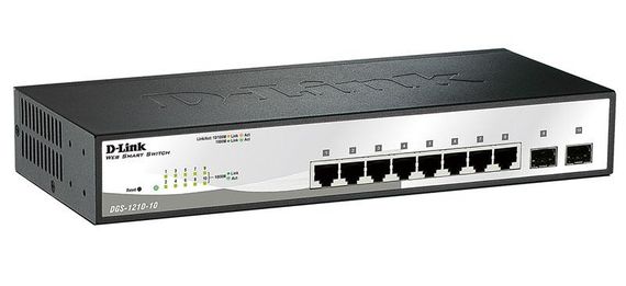 Коммутатор D-Link DGS-1210-10 8xGE, 2xSFP WebSmart (DGS-1210-10) | Зображення 1