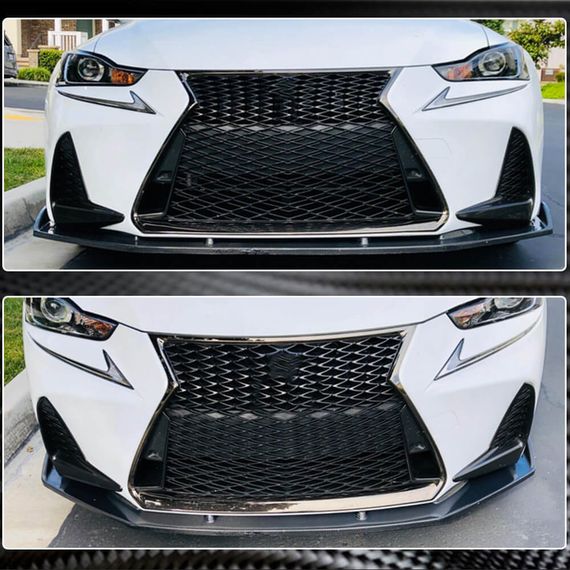 Накладка на передній бампер Lip (для Base/F-Sport 2016-2020, Карбон) для Lexus IS 2013- рр | Зображення 4