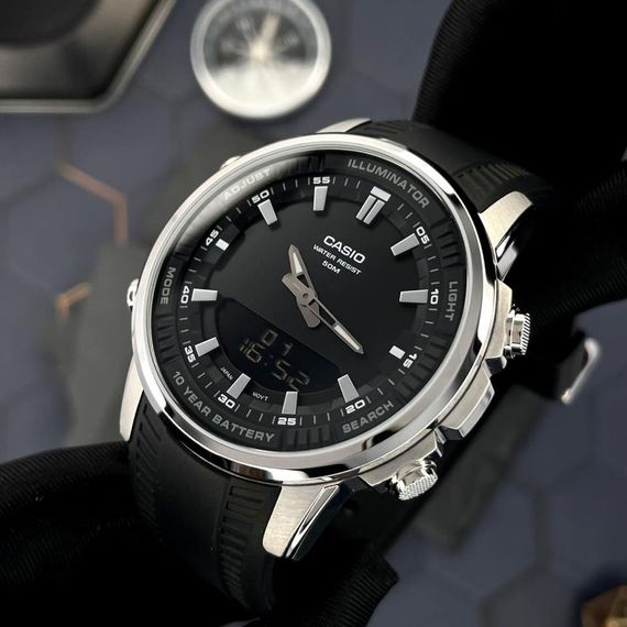 Класичний Чоловічий годинник Casio AMW-880-1A стальний, водонепроникний, Японія | Зображення 6