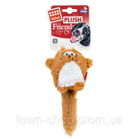 Игрушка для собак Лиса с большой пищалкой GiGwi Plush, плюш, искусственный мех, 18 см | Зображення 1