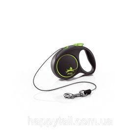 Поводок-рулетка Flexi для собак Black Design трос зеленый размер XS 3 м/8 кг