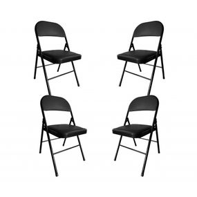 Стул раскладной Bonro Бонро B-019 черный (4 шт) (42400155)