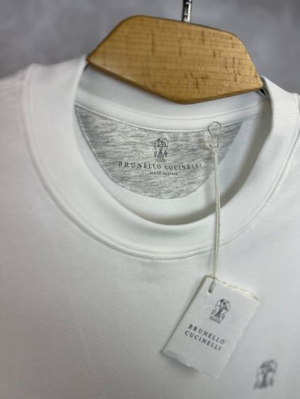 Футболка біла Brunello Cucinelli Classic Logo White f692 | Зображення 1