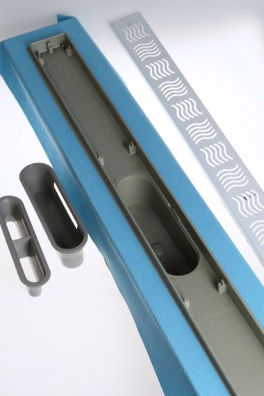 Душовий канал з горизонтальним фланцем Maxiflow Standart Line 80 см решітка "Хвиля" (4022.TY050K.080.1) | Зображення 4