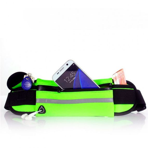 Сумка для бігу на пояс RunningBag з кишенею на пляшку Green (HbP0506202) | Зображення 1