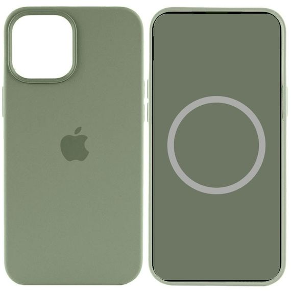 Чохол Silicone case (AAA) full with Magsafe and Animation для Apple iPhone 15 Pro (6.1") Зелений / Cypress