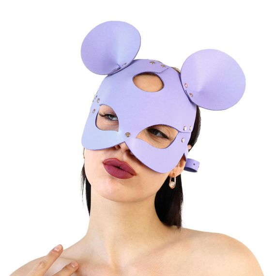 Кожаная маска мышки Art of Sex - Mouse Mask, цвет Лавандовый sexstyle