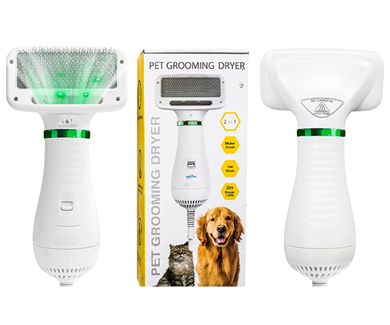 Фурмінатор (гребінець, чесалка) для шерсті тварин 2в1 Home Fest Pet Grooming Dryer WN-10 білий 300W (WN-10_337) | Зображення 2
