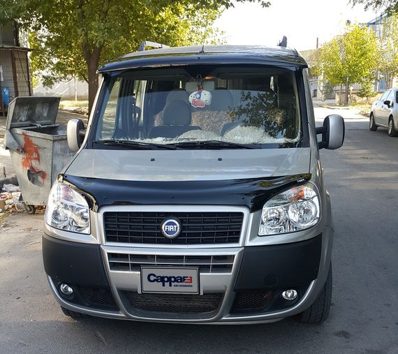 Козырек на лобовое стекло (черный глянец, 5мм) для Fiat Doblo I 2001-2005 гг | Зображення 7