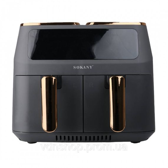 Аерогриль-фрітюрниця SOKANY SK-ZG-8030 на 8 літрів 2 відділення сіра
