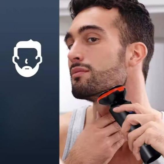 Електробритва бездротова акумуляторна Sokany SK-16039 Чорна з оранжевим