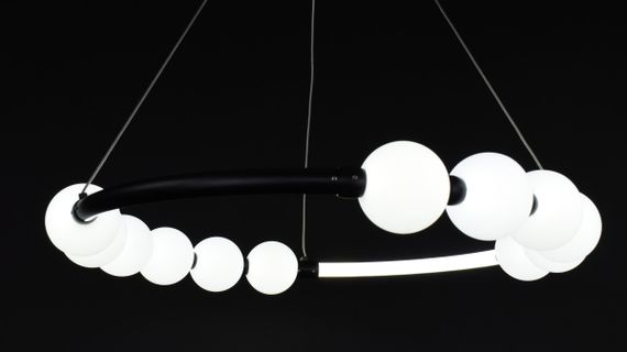 Люстра світлодіодна підвісна LED світильник для квартири на стелю лед 27725 Чорний 25-140х62х62 см. | Зображення 8