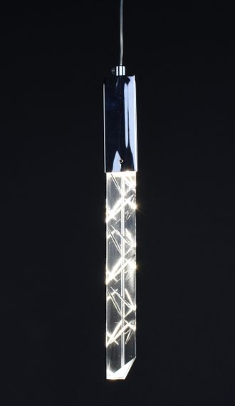 Люстра світлодіодна підвісна LED світильник для квартири на стелю лед 27631 Хром 35-200х10х10 см. | Зображення 2