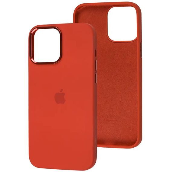 Чехол Silicone Case Metal Buttons (AA) для Apple iPhone 13 Pro Max (6.7") Силикон, Красный / Red