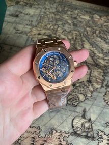 Наручний механічний годинник Audemars Piguet Royal Oak Skeleton (Різні кольори). Заводська якість.