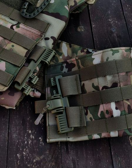 Плитоноска швидкого скидання з боковими карманами + тройний підсумок під магазини мультикам | Зображення 1
