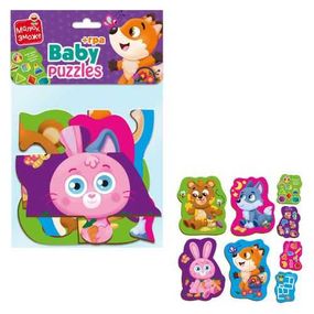 Беби пазлы MAXI с игрой "Лесные звери" VT1722-22 Vladi Toys, в пакете (4820234764570)