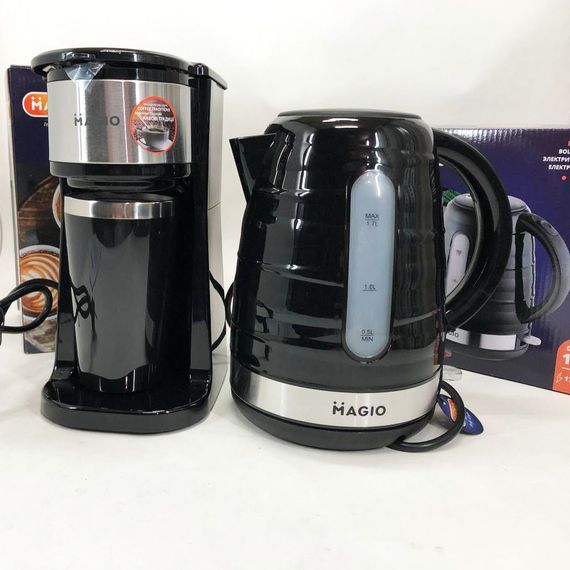 Набір дизайнерської лінійки Magio: Електрочайник MAGIO MG-101 на 1,7 л + Крапельна кавоварка NO-297 Magio MG-449 | Зображення 3