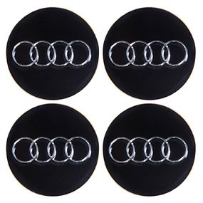 Наклейки на ковпаки "AUDI" чорні, діам. 90 мм (4 шт.)