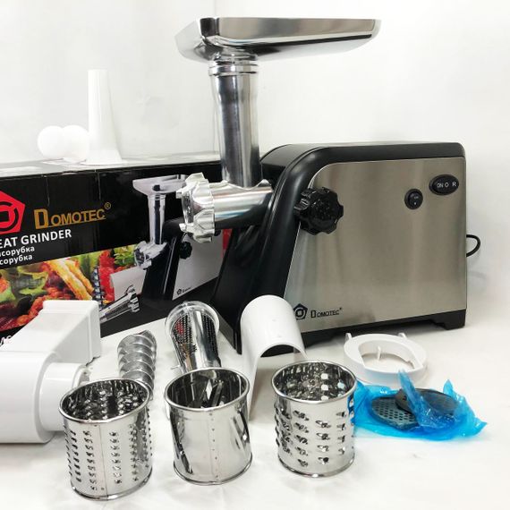 Електрична м'ясорубка Domotec MS-2020 з насадкою для томатів та терками 2600 W | Зображення 7