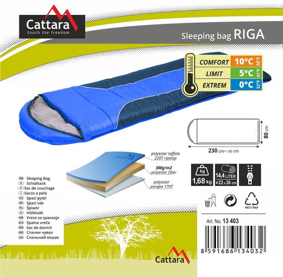 Спальний мішок (спальник) CATTARA "RIGA" 13403 Синій 0-10°C | Зображення 4