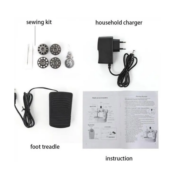 Швейна машинка Mini Sewing Machine, Міні швейна машинка з педаллю та нічним підсвічуванням 4в1   знижка | Зображення 4