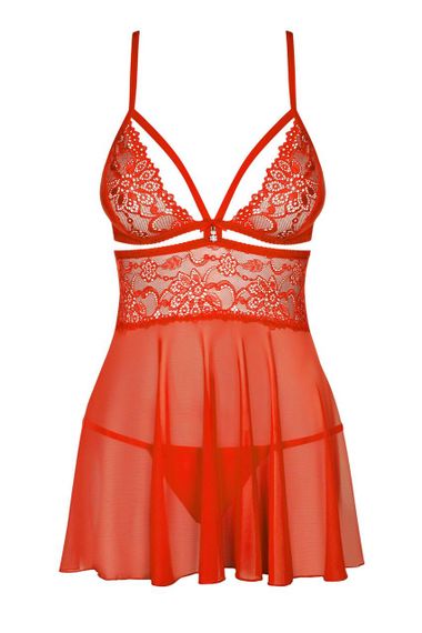 (SALE) Бебі-дол Obsessive 838-BAB-3 babydoll & thong red S/M sexstyle | Зображення 2