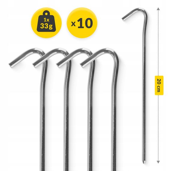 Набір кілочків для намету Mountain Goat сталеві 20 см 10 шт (P-5905973406857) | Зображення 9