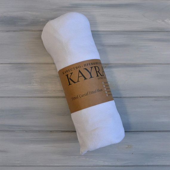 Простынь 90x200+25см махровая на резинке Белая