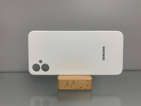 Samsung A05 Протиударний чохол з логотипом софт тач білий