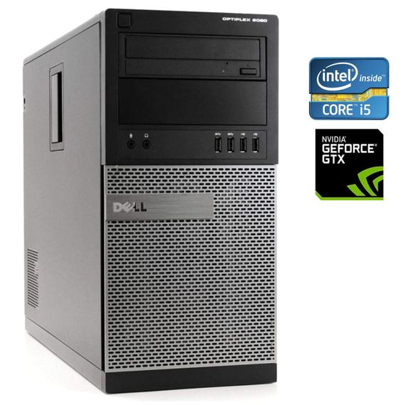 Ігровий ПК Dell Optiplex 9020 Tower / Intel Core i5-4570 (4 ядра по 3.2 - 3.6 GHz) / 16 GB DDR3 / 500 GB SSD / nVidia GeForce GTX 1050 Ti, 4 Гб GDDR5 128-bit / DVD-ROM / Win 10 Pro + Кабель живлення б/в