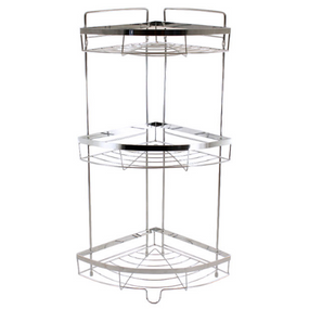 Полиця для ванної кімнати кутова 3-ярусна 23*23*54,5см DD-B020 Оптима