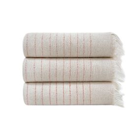 Рушник Lotus Home 11434 Туреччина 50*90 см  Льон + бавовна Сірий з кораловим