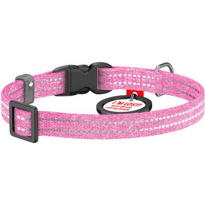 Ошейник для животных WAUDOG Re-cotton с QR паспортом для кошек и мелких пород собак XS розовый (16407) | Зображення 1